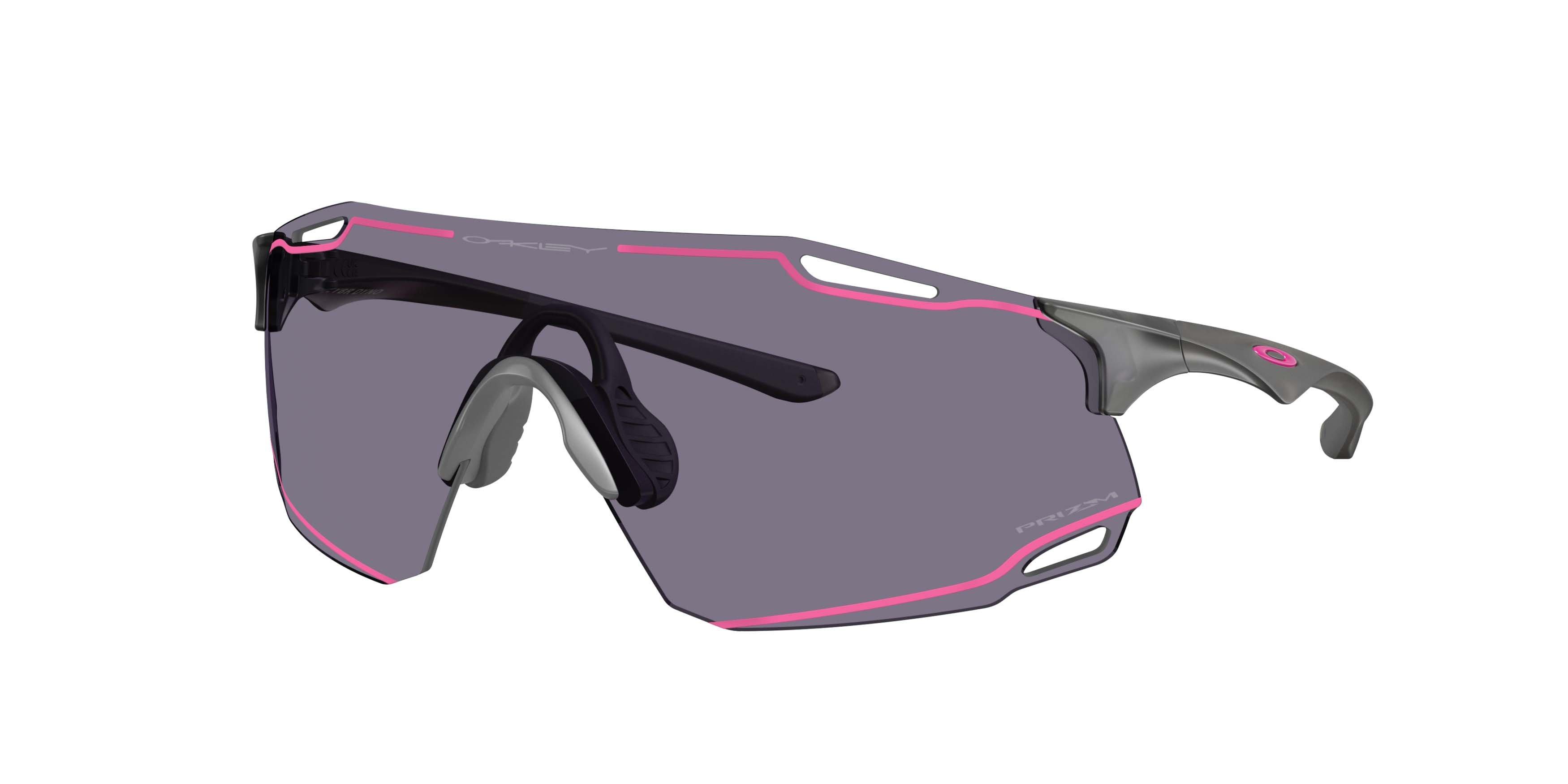 Oakley Cybr Dyno Smoke Prizm Grey Sunglasses - Matte Grey - GREY/PINK